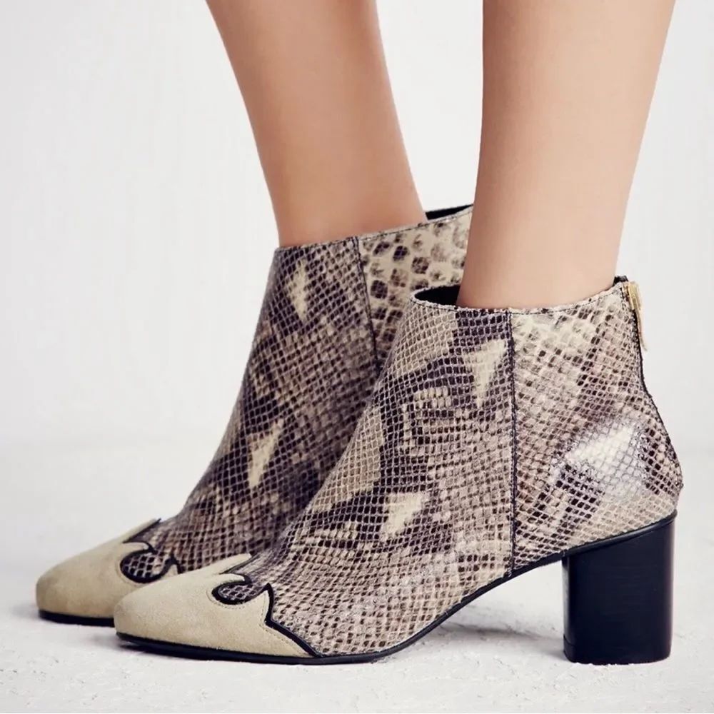 Free People Adelle Snakeskin Embossed Bootie